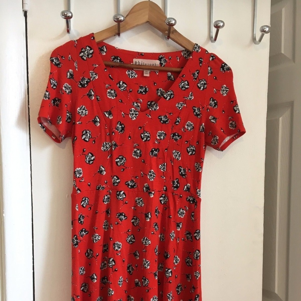 Philosophy red floral sundress XS 2 0